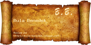 Bula Benedek névjegykártya