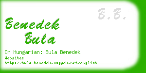 benedek bula business card